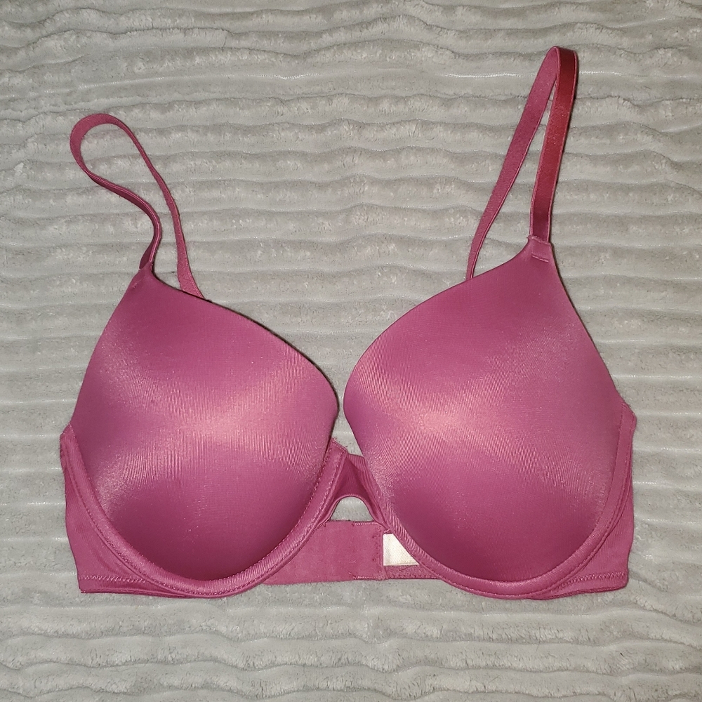 VS Pink 32D Push Up Bra - (Burgundy)